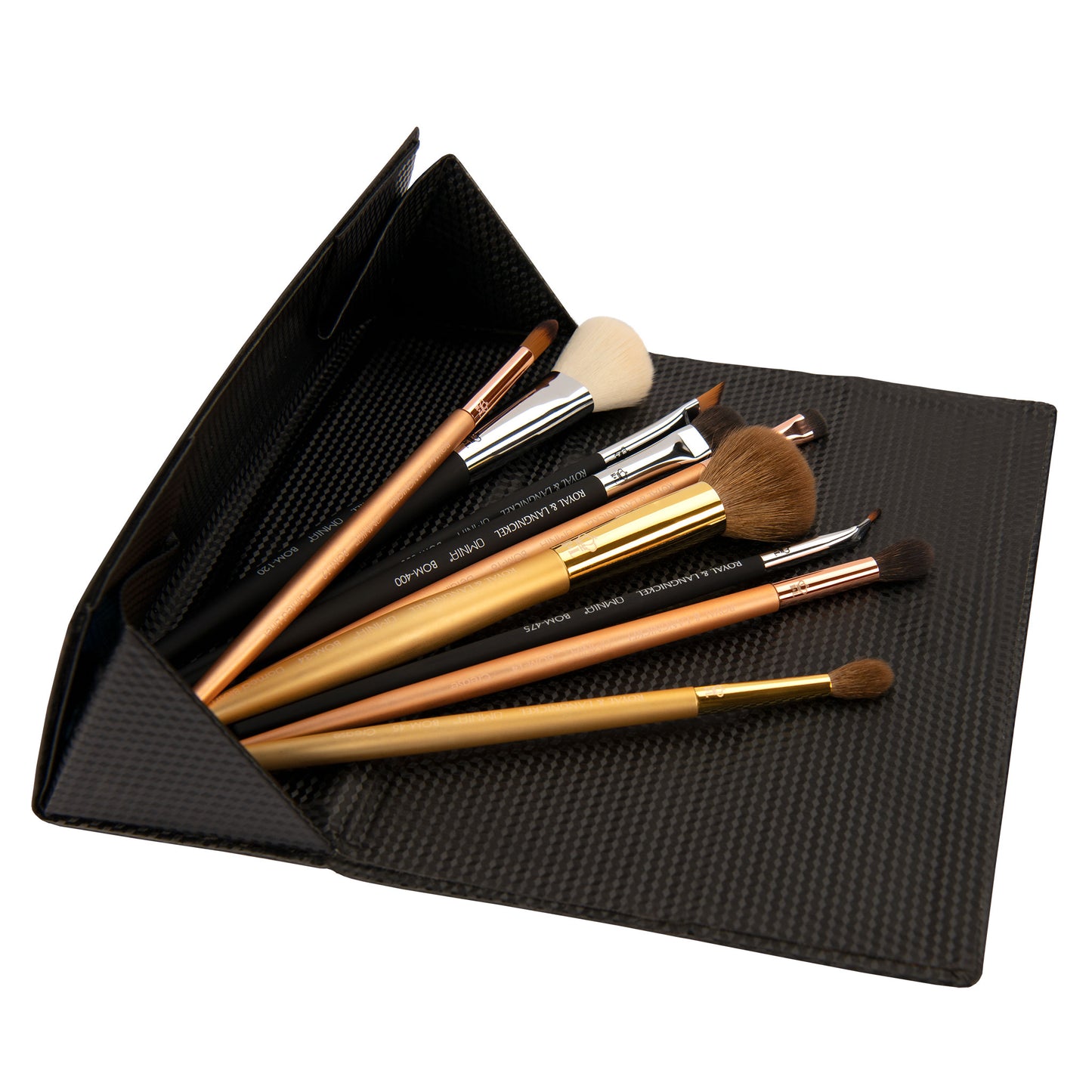 
                  
                    Partially folded brush case, open with brushes inside (not included)
                  
                